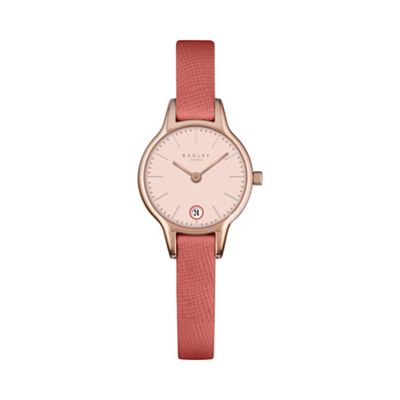 Ladies peach 'Long Acre' leather watch ry2382